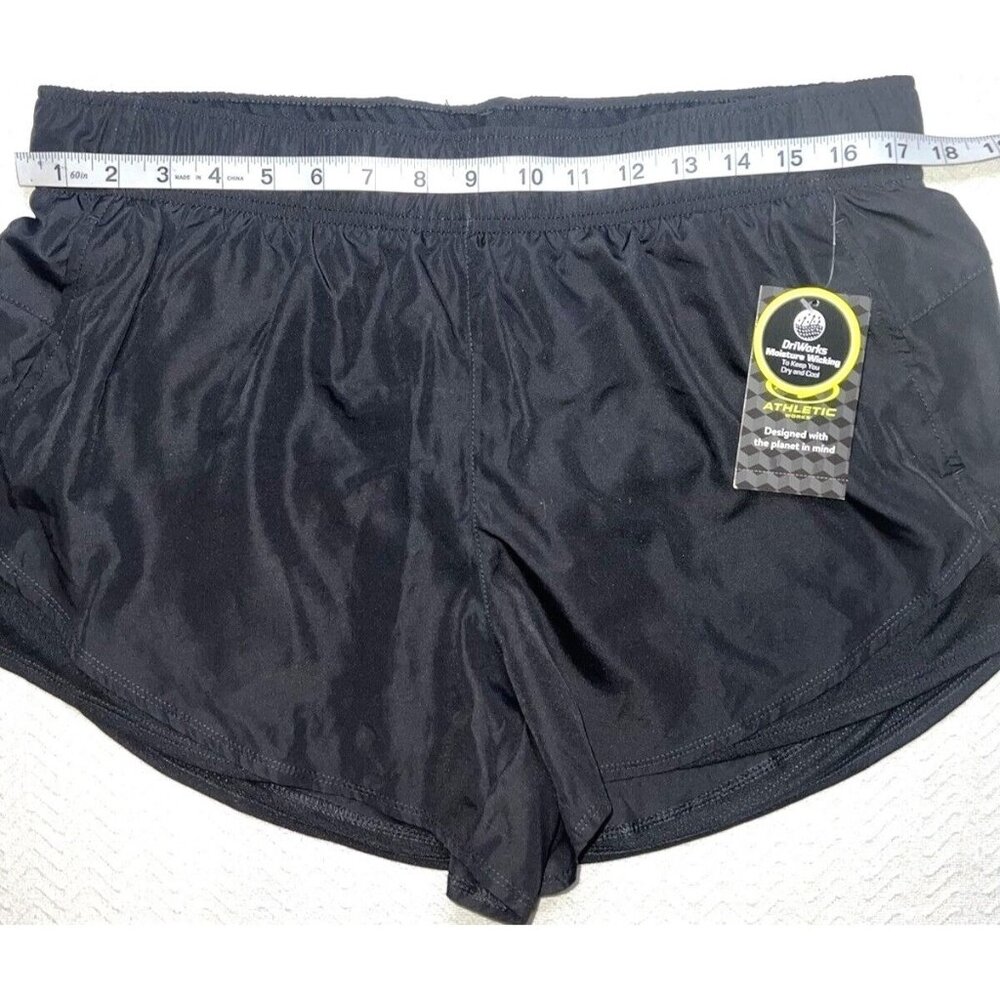 NEW Athletic Works LARGE (12-14) Black Shorts Mesh Trim Side Pockets Comfort - Picture 1 of 2
